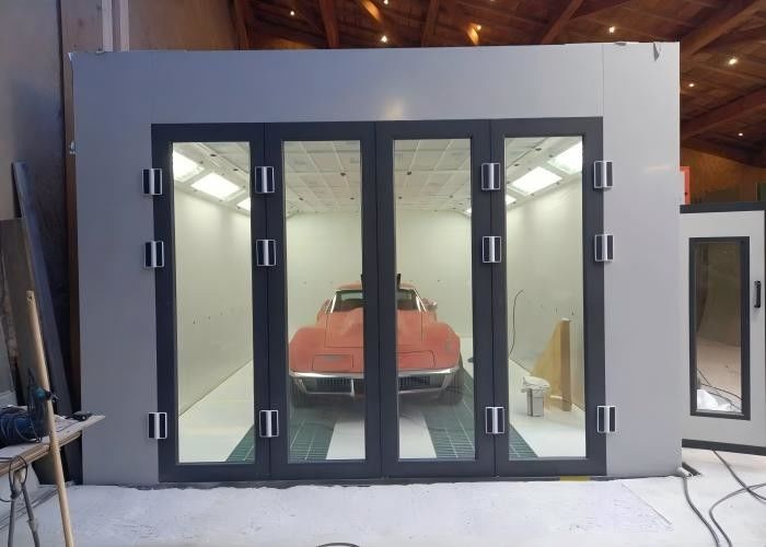 304 Stainless Steel Water Curtain Spray Booth with High-Efficiency Wet Filtration for Wood & Furniture