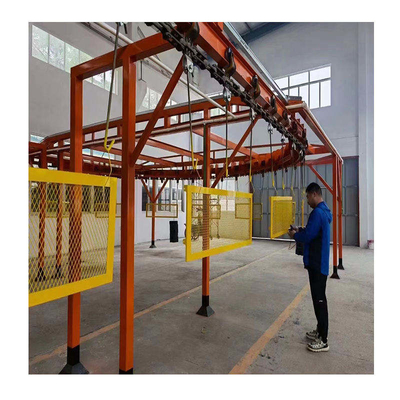 Perangkat Lampu Overhead Conveyor Line Automated Powder Coating Line Untuk Barang Ringan
