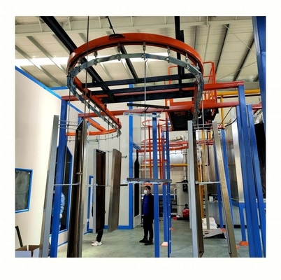 Serbaguna Overhead Powder Coating Conveyor System Powder Coating Paint Lines Sistem untuk berbagai ukuran