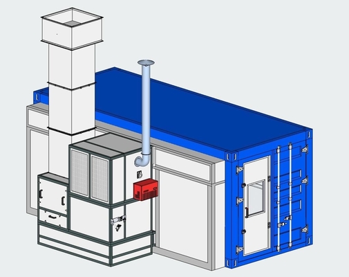 Kantor Semprot Kontainer Ponsel dengan Inlet Udara dan Filter Eksos untuk Pekerjaan Cat Kendaraan