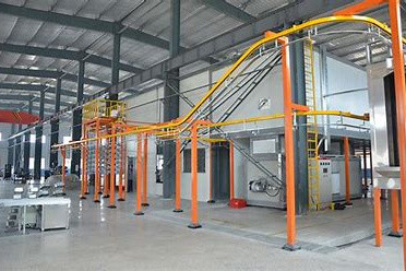 Produk logam Lini Lapisan Serbuk Otomatis untuk Produksi Lapisan Industri