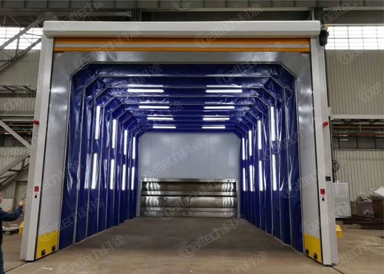 PLC Touch Screen Control CoatTech Retractable Spray Booth untuk lukisan benda kerja besar