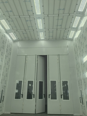 Fold Style Automotive Spray Booths 30kW Pemanasan Listrik Kontrol Layar Sentuh PLC