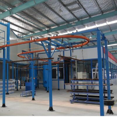 Produk logam Lini Lapisan Serbuk Otomatis untuk Produksi Lapisan Industri